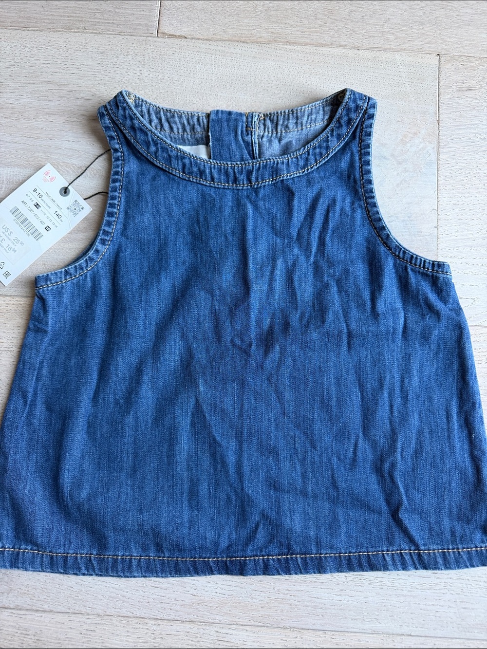 Zara Blue Denim Tank Top, size 9-10 girls